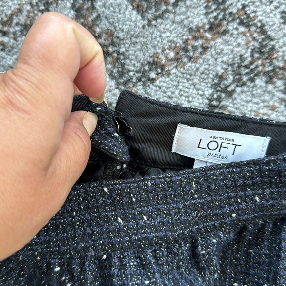 Ann Taylor Loft Petites Tweed Wool Shimmer Skirt Black 2P - Picture 4 of 8